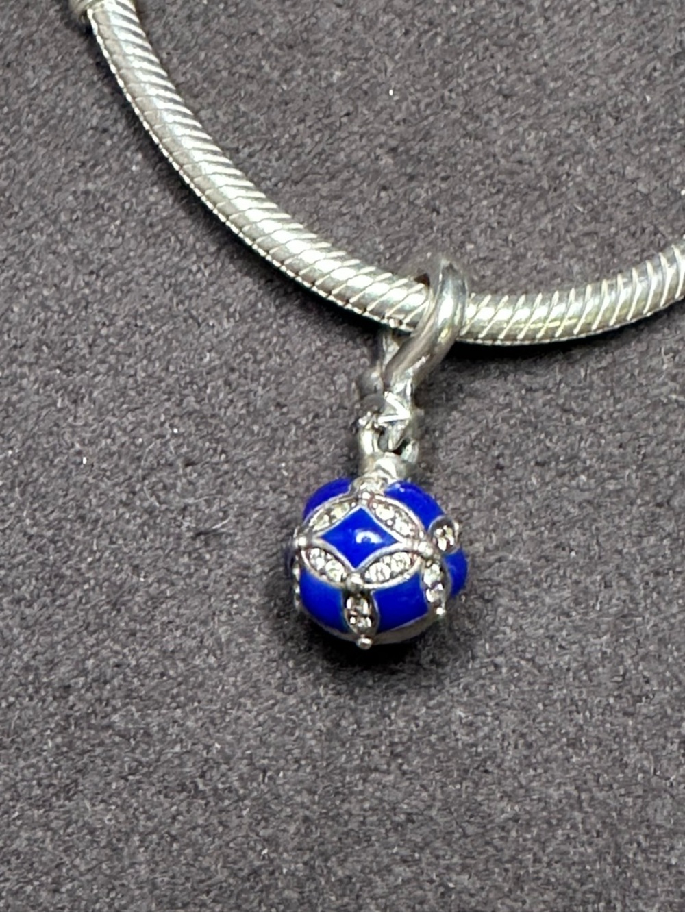 Pandora LE 2019 Blue Christmas Ornament Dangle Charm Retired #798512C01